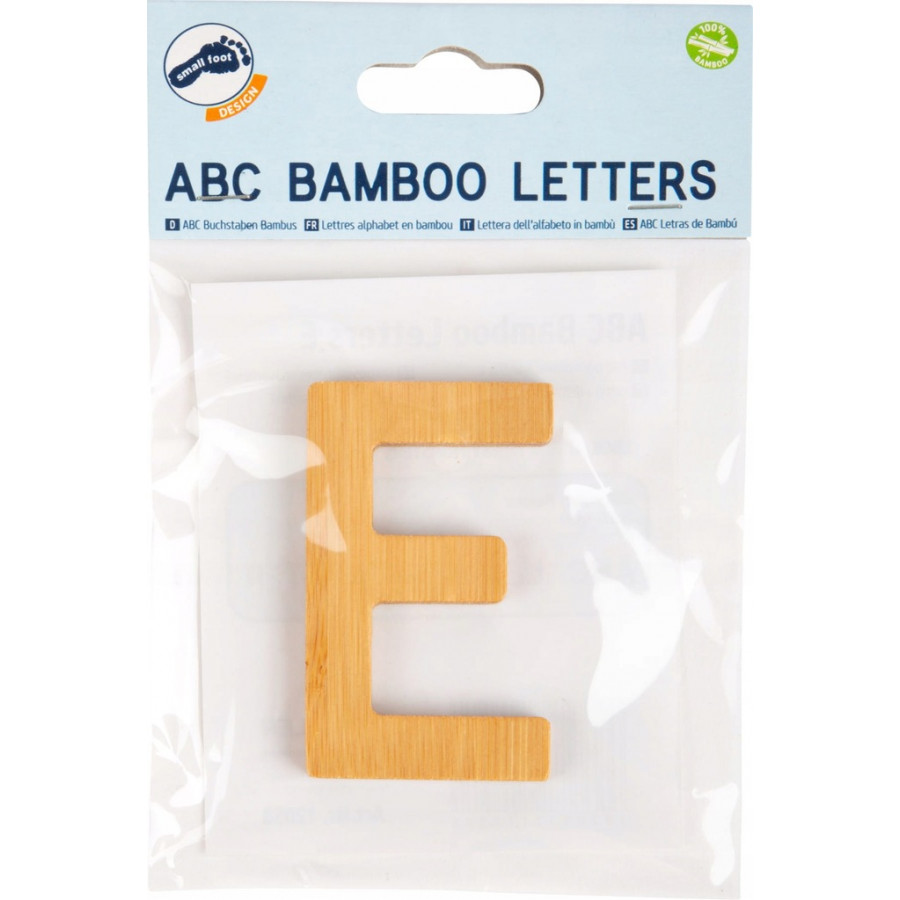 Bambusowy alfabet - literki na ścianę "E" 1 szt. / Small Foot Design