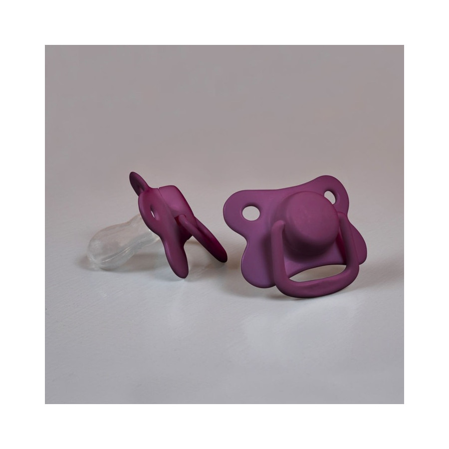 Smoczek uspokajający silikonowy 2pak 6m+ Plum / Filibabba