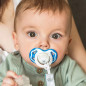 Tasiemka do smoczka z klipsem szare łapki / Babyono