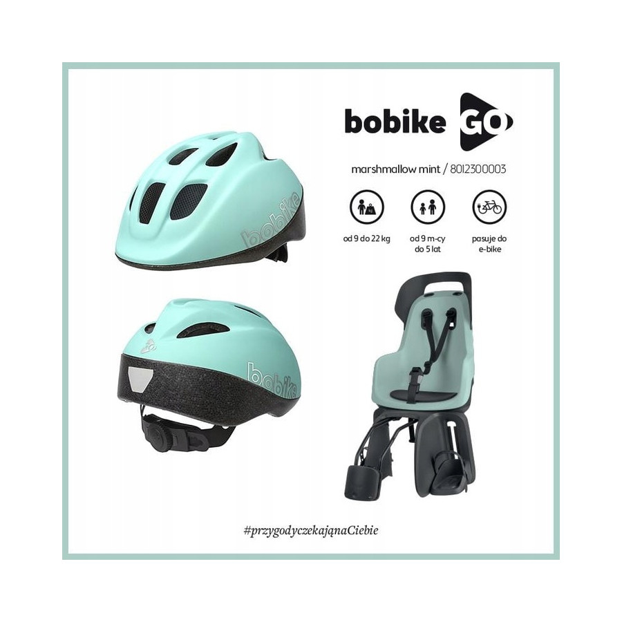 Kask ochronny/rowerowy dla dzieci Bobike Go S Mint / Bobike
