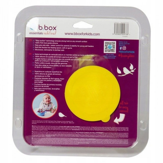 Silikonowa miseczka z przyssawką i łyżeczką Lemon sherbet / B.box