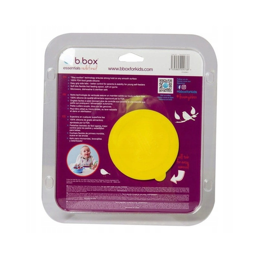 Silikonowa miseczka z przyssawką i łyżeczką Lemon sherbet / B.box