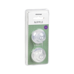 Uniwersalny silikonowy smoczek do butelki 2 szt. 0m+ / Mininor