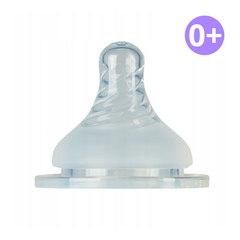 Uniwersalny silikonowy smoczek do butelki 2 szt. 0m+ / Mininor