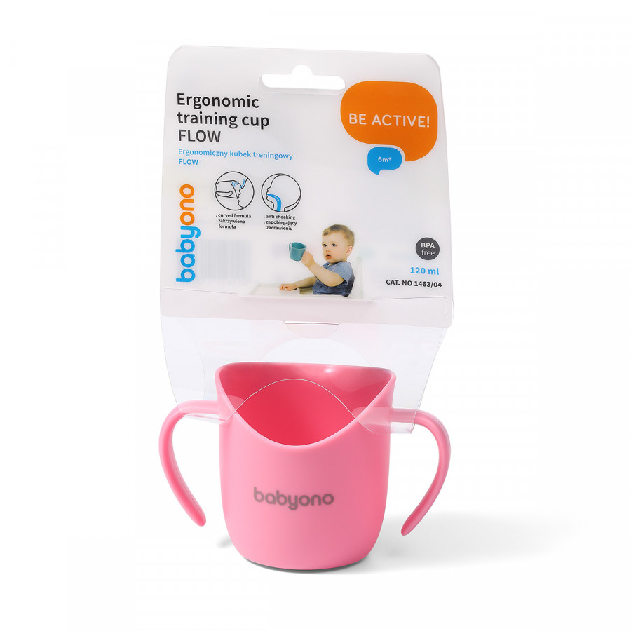 Ergonomiczny kubek treningowy Flow Różowy / Babyono
