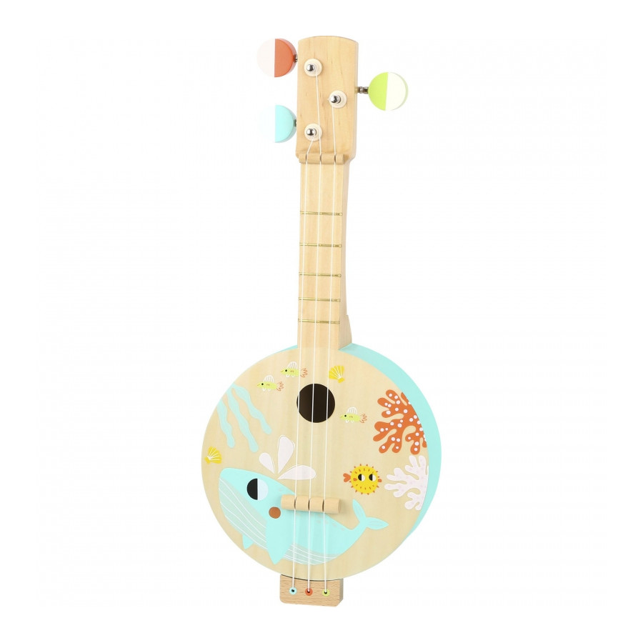 Drewniane banjo dla dzieci z motywem morza / Tooky Toy