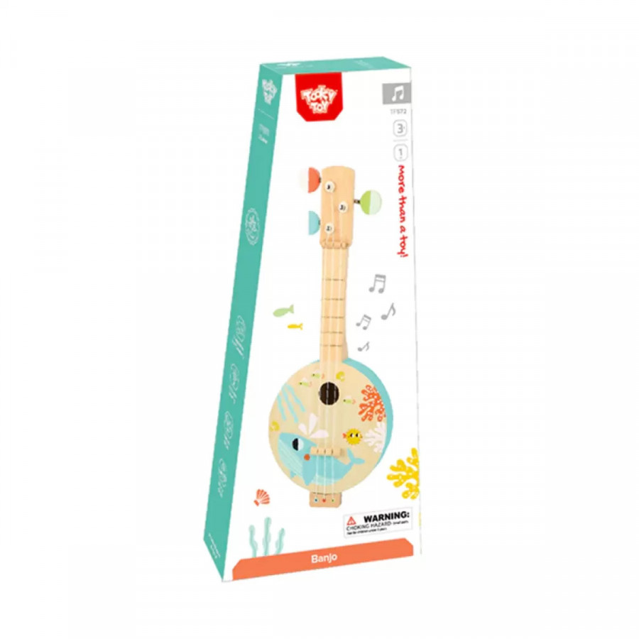 Drewniane banjo dla dzieci z motywem morza / Tooky Toy