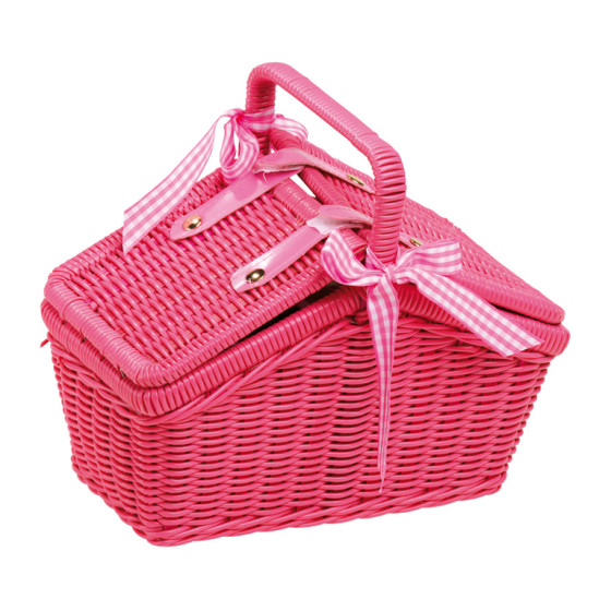 Różowy kosz piknikowy z akcesoriami do herbaty / Small Foot Design