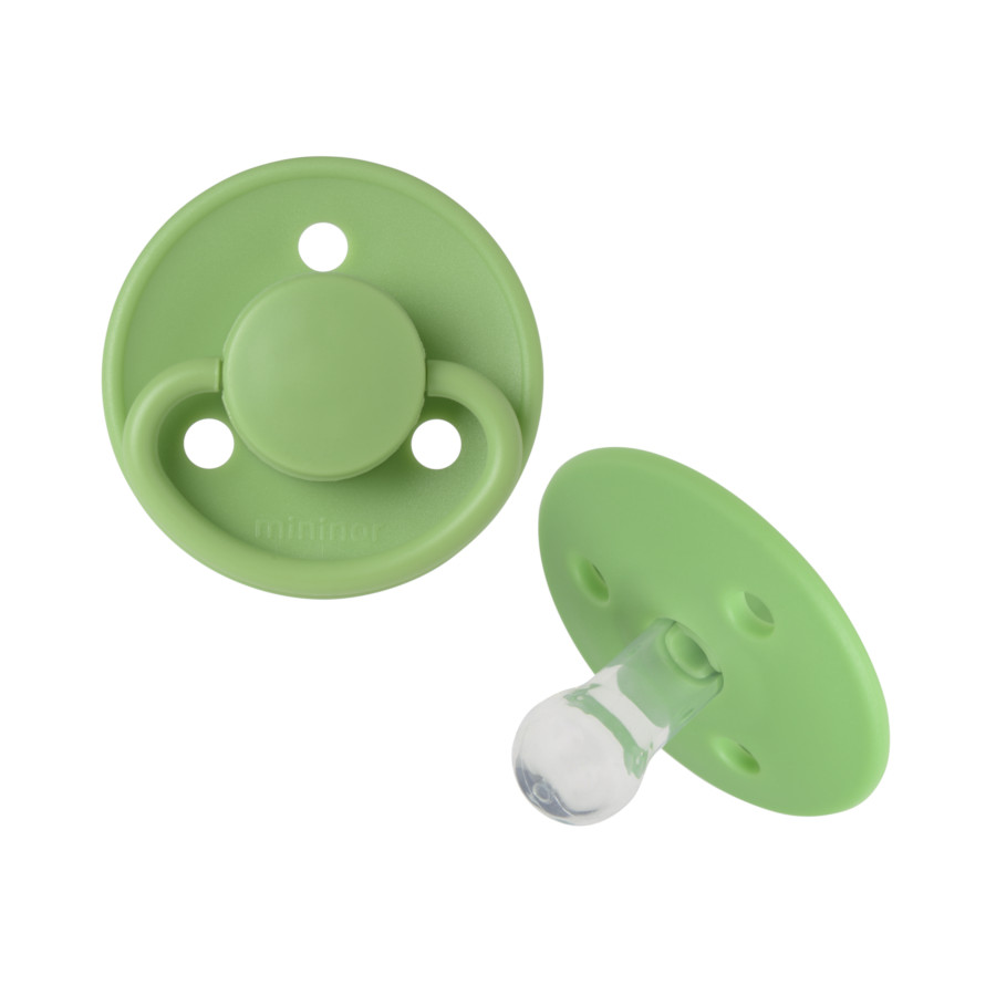 Smoczek uspokajający okrągły silikonowy 0m+ Apple green / Mininor