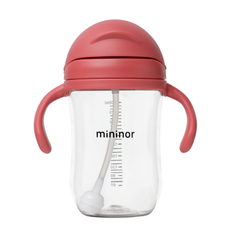 Bidon - niekapek ze słomką tritanowy 330 ml Rhubarb / Mininor
