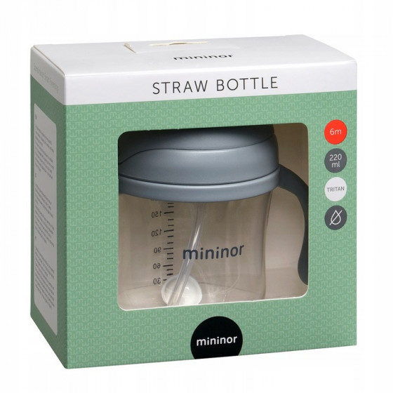 Bidon - niekapek ze słomką tritanowy 220 ml Elephant / Mininor