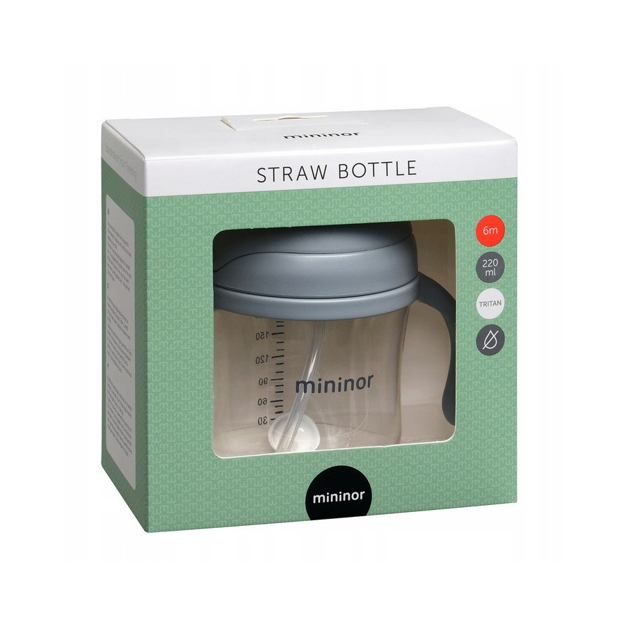 Bidon - niekapek ze słomką tritanowy 220 ml Elephant / Mininor