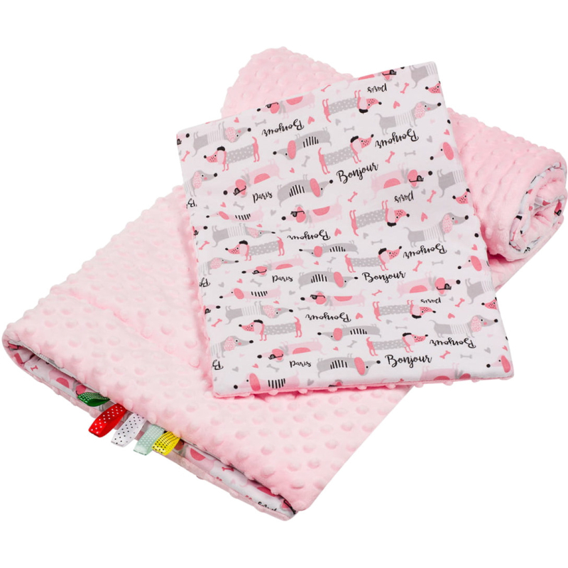 Zestaw minky do w贸zka 100x75 cm Jamniki / Bocioland Zestaw minky do w贸zka 100x75 cm Jamniki / Bocioland