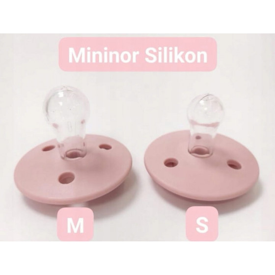 Smoczek uspokajający okrągły silikonowy 2pak 0m+ Rubin / Mininor