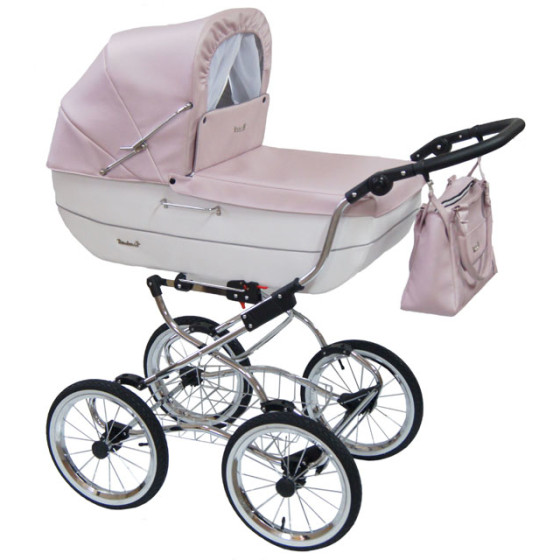 Retro wózek dziecięcy 2w1 Renee Różowy / Baby Fashion