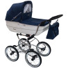 Retro wózek dziecięcy 2w1 Renee Granat + biel / Baby Fashion