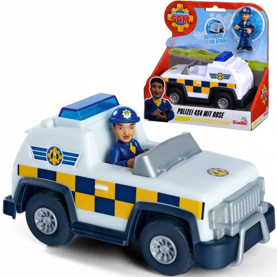 Jeep policyjny 4x4 + Mini figurka Stra偶ak Sam  / Simba