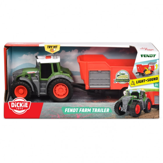 Traktor Fendt z przyczepką + bela siana / Dickie