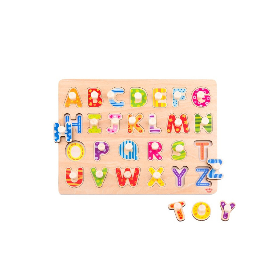 Układanka z pineskami Alfabet montessori / Tooky toy