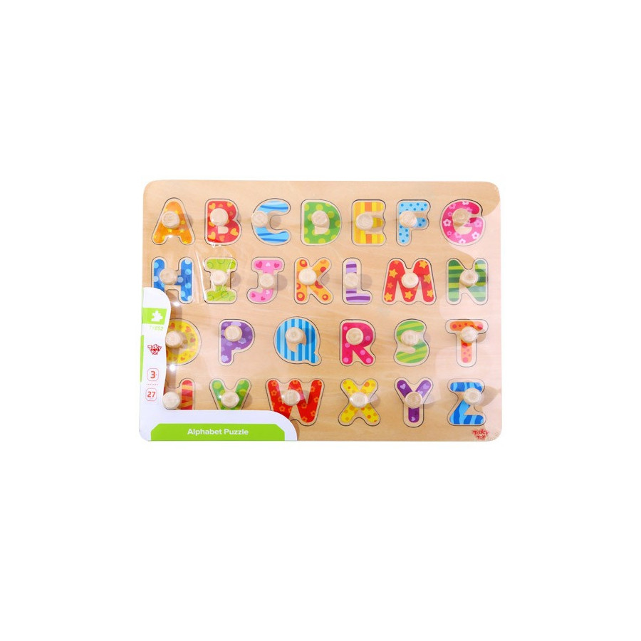 Układanka z pineskami Alfabet montessori / Tooky toy