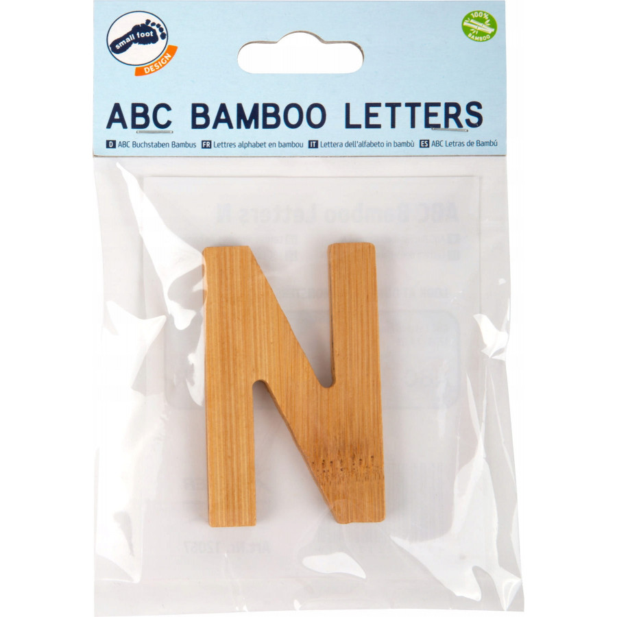 Bambusowy alfabet - literki na ścianę "N" 1 szt. / Small Foot Design