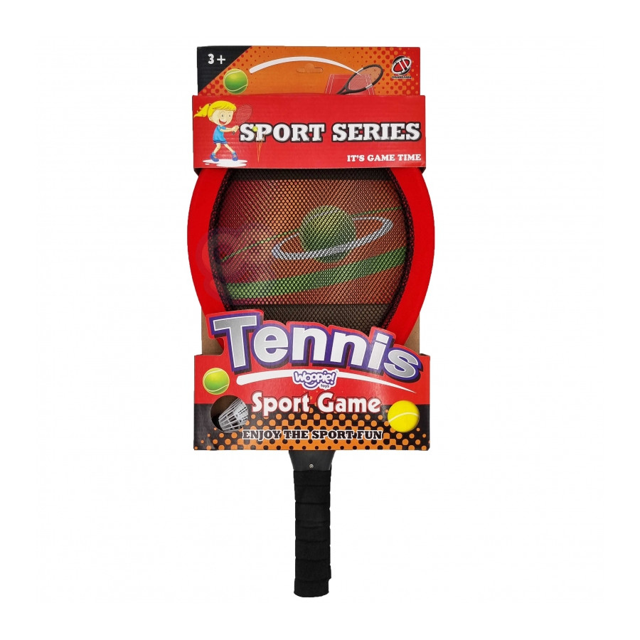 Duże rakietki do tenisa czerwone 2 szt. + piłka i lotka / Woopie