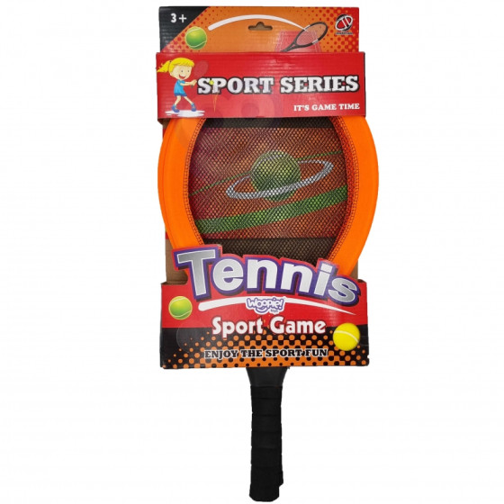 Duże rakietki do tenisa pomarańczowe 2 szt. + piłka i lotka / Woopie