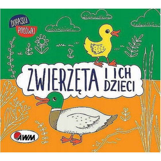 Książeczka Zwierzęta i ich dzieci dopasuj połówki - Joanna Wiśniewska / Awm
