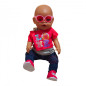 Modne ubranko dla lalki Love + okulary i buciki 43-46 cm / Woopie