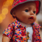 Kolorowe ubranko dla lalki Piesek z kurteczką i czapeczką 43-46 cm / Woopie