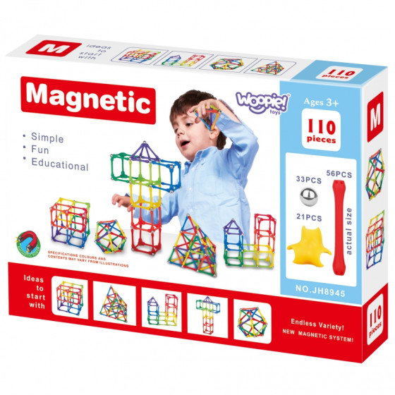 Klocki magnetyczne 110 el. / Woopie