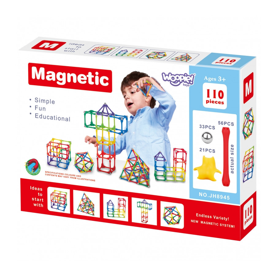 Klocki magnetyczne 110 el. / Woopie