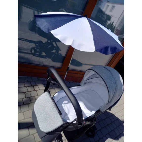 Parasolka uniwersalna do wózka dziecięcego Biało-granatowa / Camicco