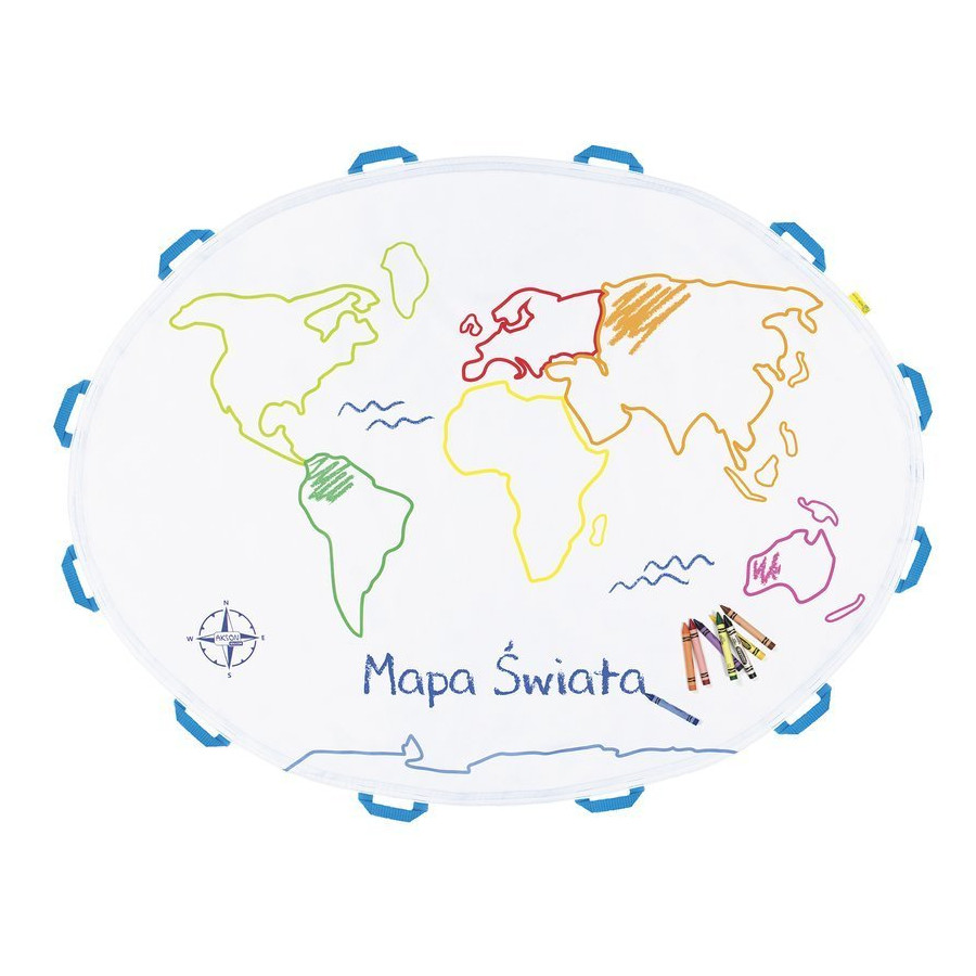 Chusta edukacyjna mapa świata do malowania / Akson