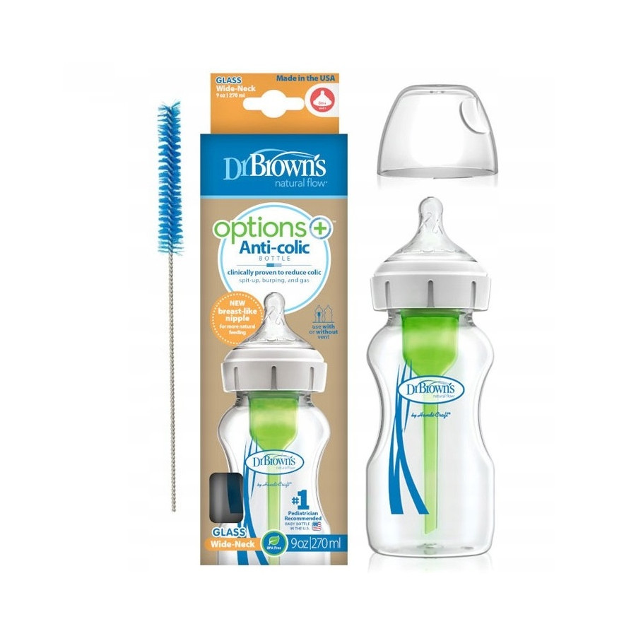 Butelka od urodzenia szeroka Opti+ szklana 270 ml / Dr Brown's Butelka od urodzenia szeroka Opti+ szklana 270 ml / Dr Brown's