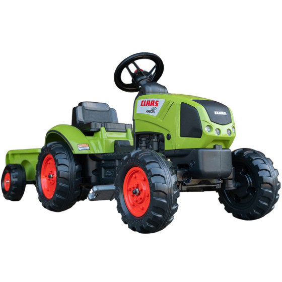Traktor na pedały z przyczepką Claas zielony / Falk