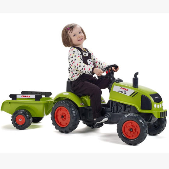 Traktorek na pedały z przyczepą Claas zielony / Falk