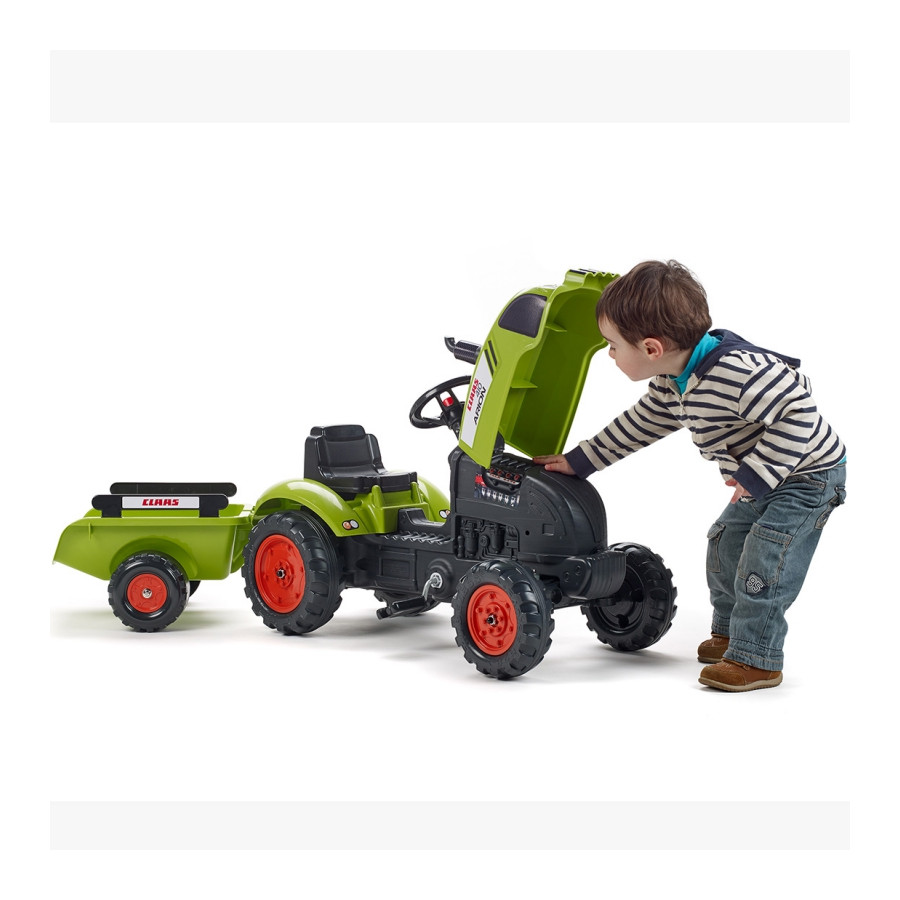 Traktorek na pedały z przyczepą Claas zielony / Falk