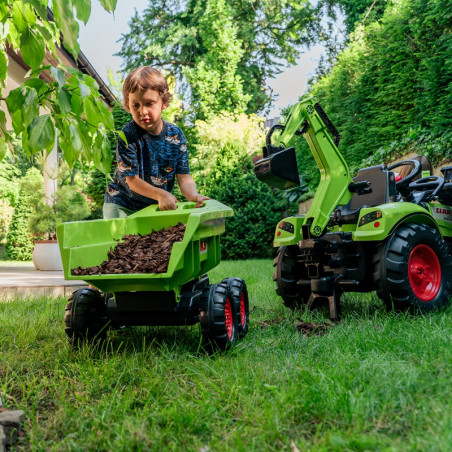 Koparka na pedały z przyczepą Claas Avec zielona / Falk