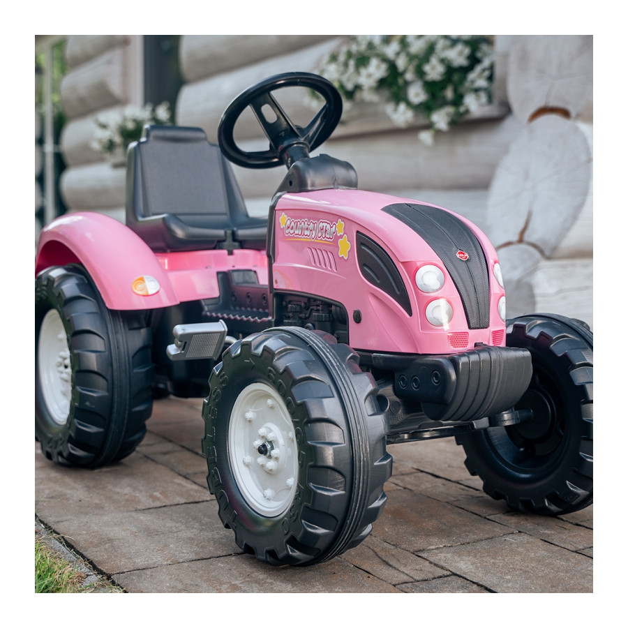 Traktor na pedały z przyczepką Pink Country Star / Falk