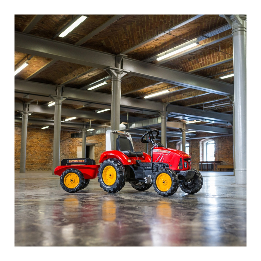 Traktorek na pedały z przyczepką Red Supercharger / Falk