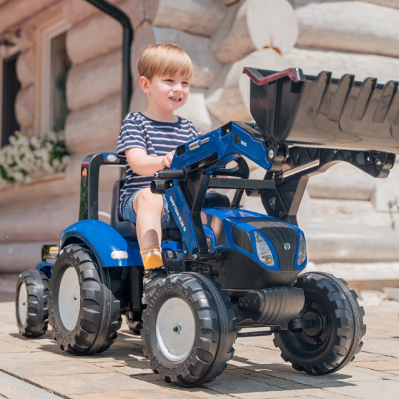 Koparka na pedały z przyczepką New Holland / Falk