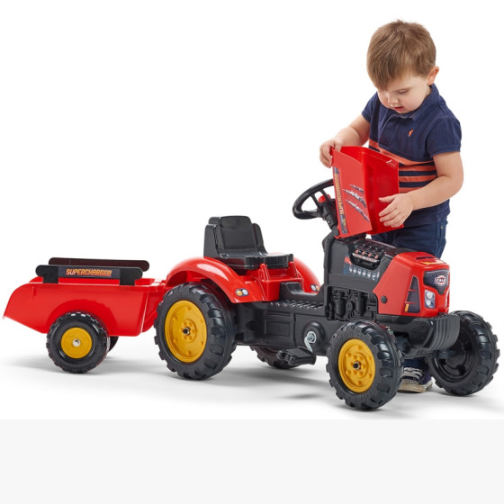 Traktorek na pedały z przyczepką Red Supercharger / Falk