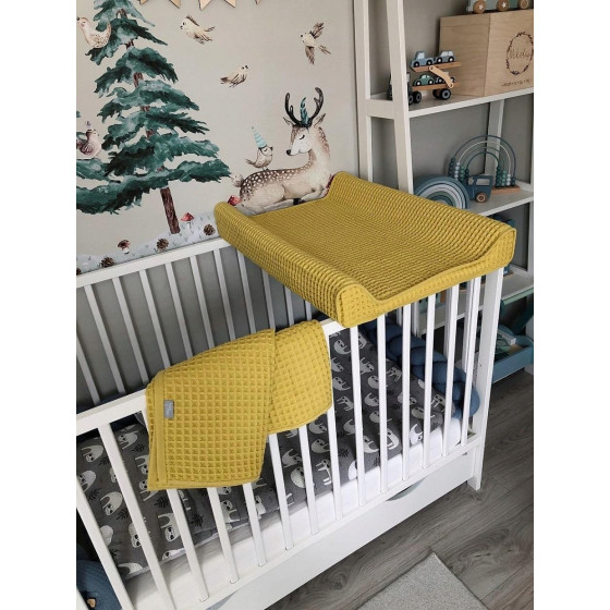 Kocyk dziecięcy Waffle Line 90x90 cm Cream Gold / Ceba Baby