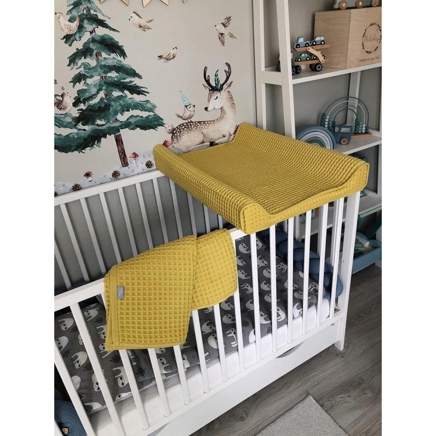 Kocyk dziecięcy Waffle Line 90x90 cm Cream Gold / Ceba Baby