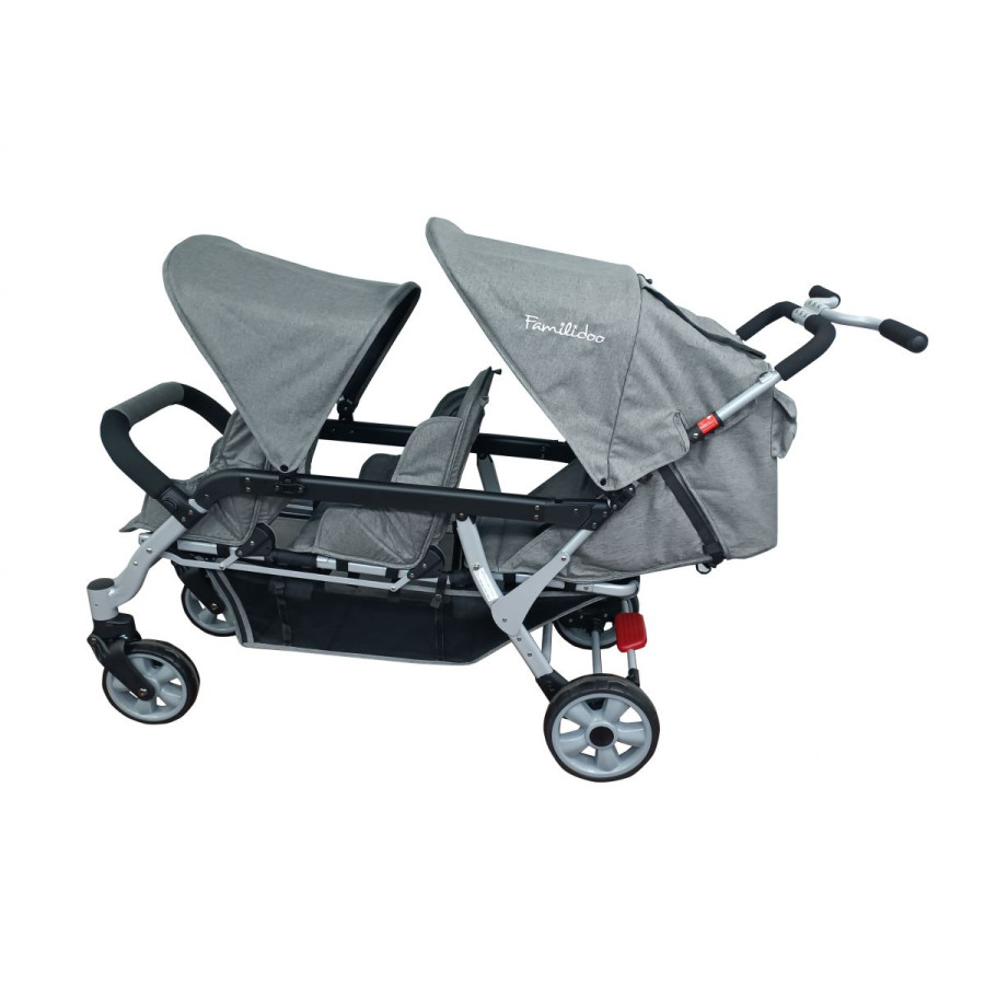 Wózek spacerowy do żłobka Lidoo Ergondrive Grey 3-osobowy / Familidoo