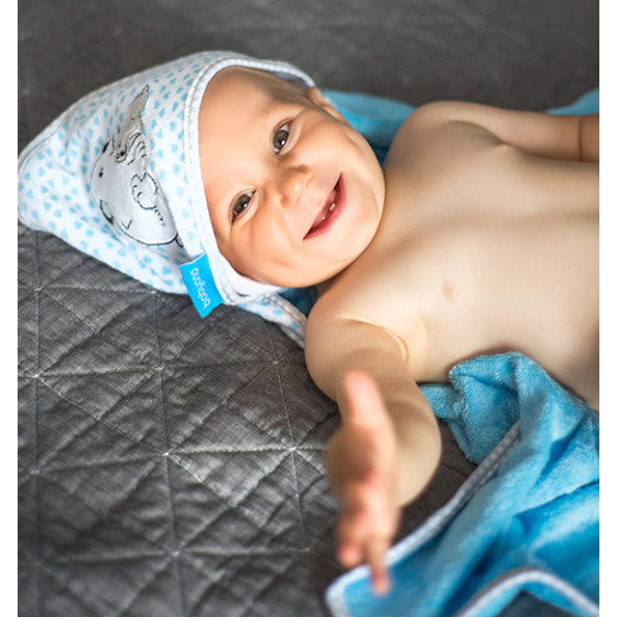 Ręcznik z kapturkiem bambusowy Niebieski / Babyono