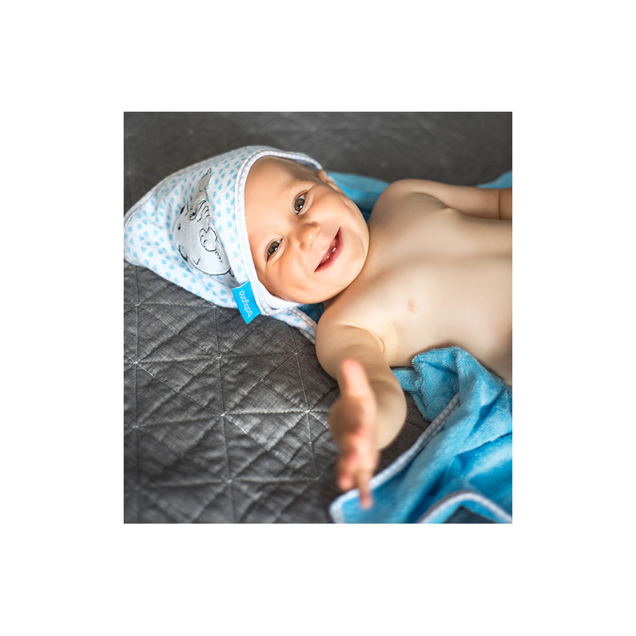 Ręcznik z kapturkiem bambusowy Niebieski / Babyono
