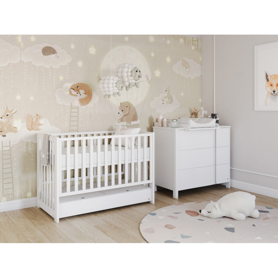 Łóżeczko dziecięce Due Białe 120x60 cm / YappyKids