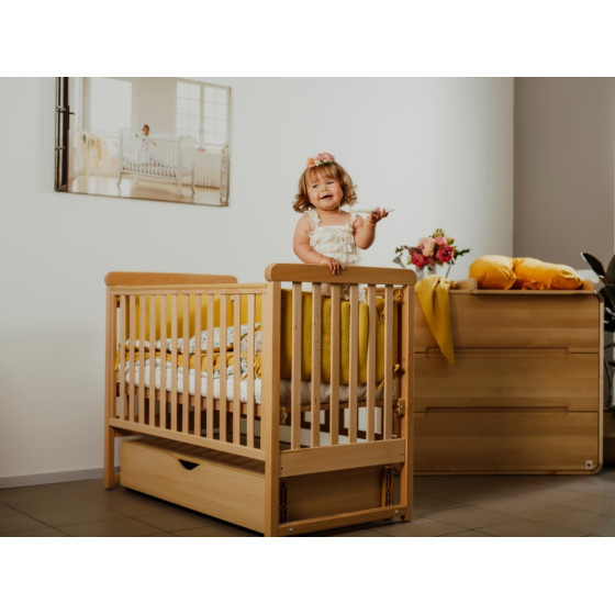 Łóżeczko dziecięce Move z kołyską Natural 120x60 cm / YappyKids